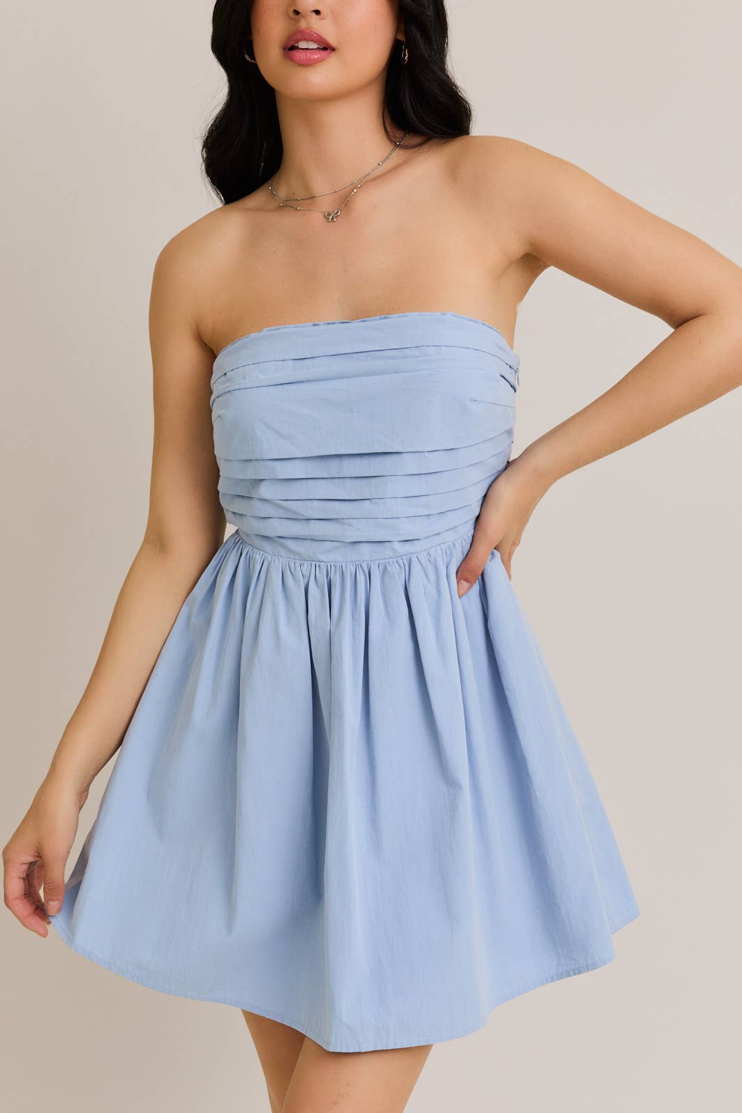 Bailey Pleated Strapless Dress