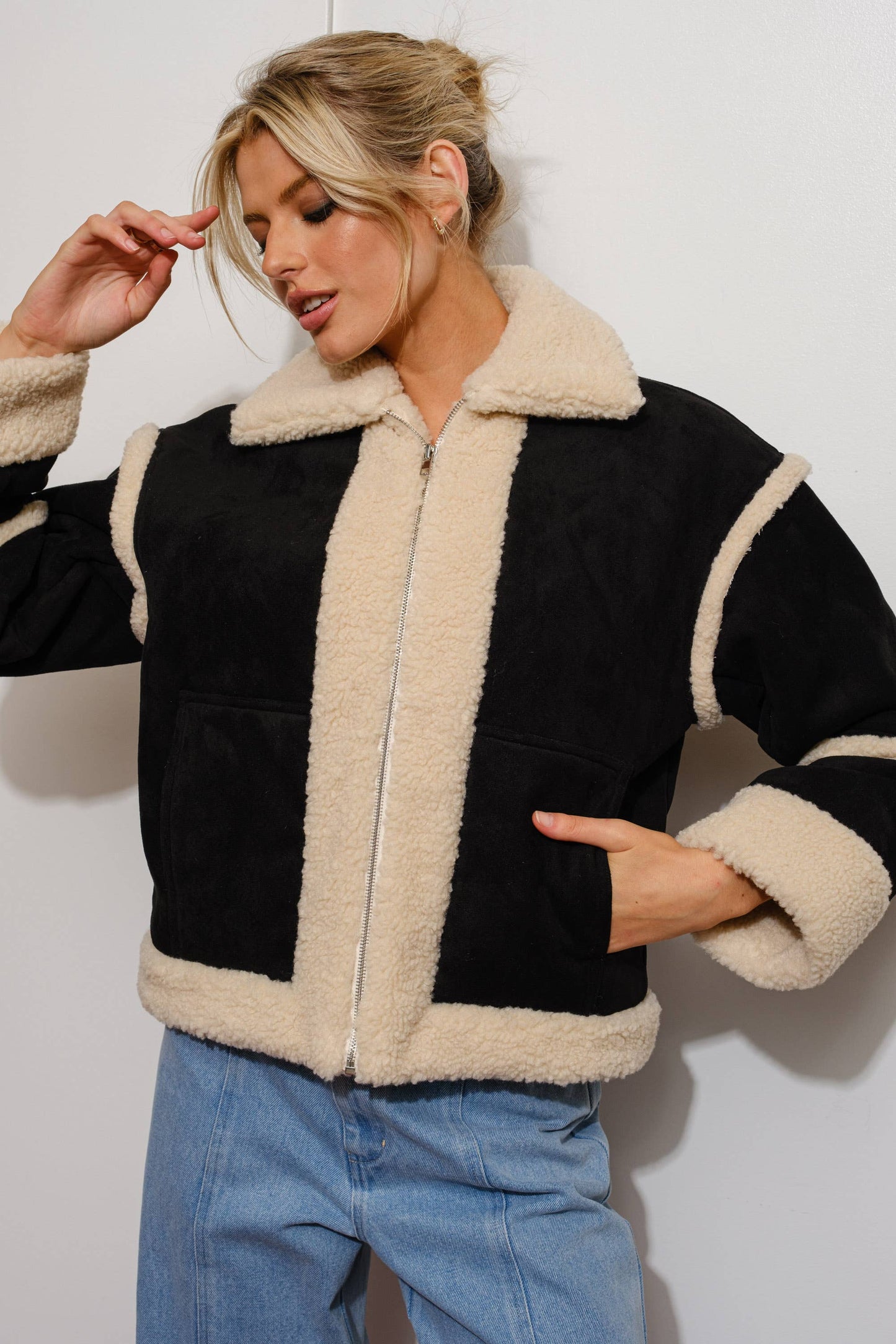 Only Rumors Suede Shearling Jacket