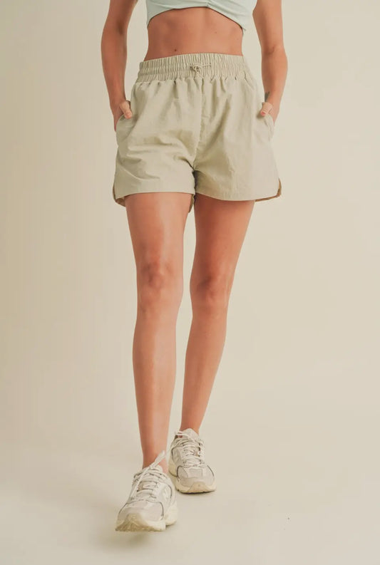 High-Waisted Drawstring Shorts