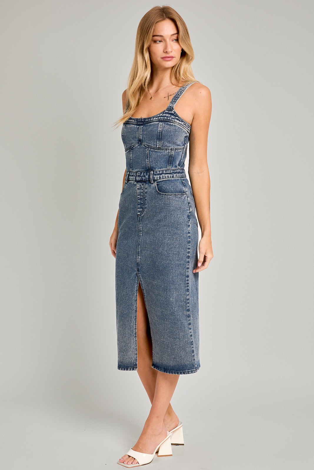 Good Luck Bustier Denim Dress